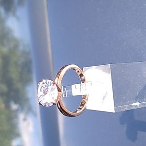 .8ct rose gold plated solitaire engagement ring